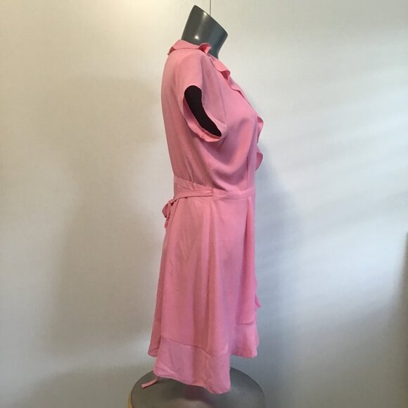 Aritzia Sunday Best Savoy Wrap Dress in Gemini Pink Size 8 - Picture 3 of 11